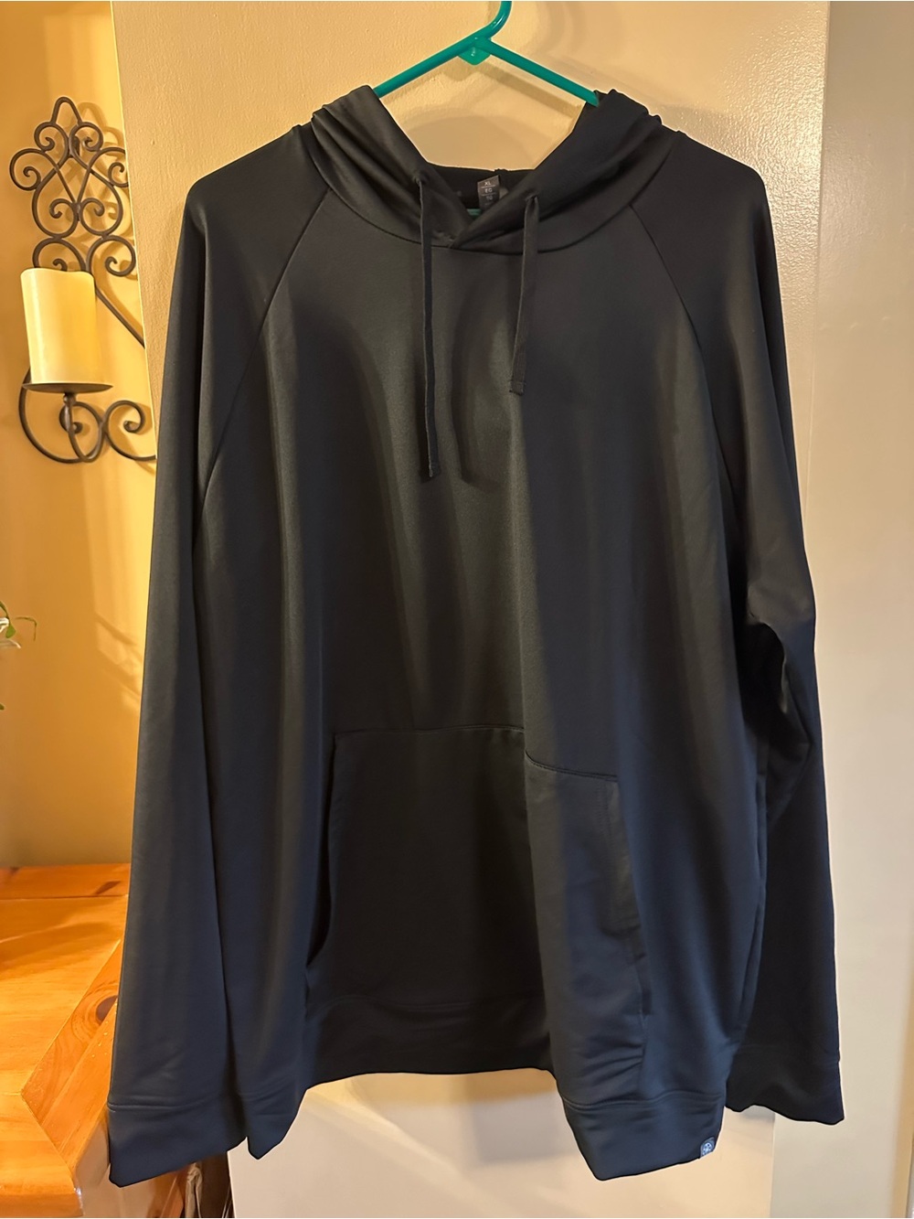 GAIAM Men's Black Athletic Hoodie with Kangaroo Pocket